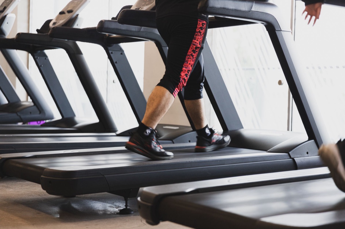 Modern treadmill with motion-tracking console and digital display