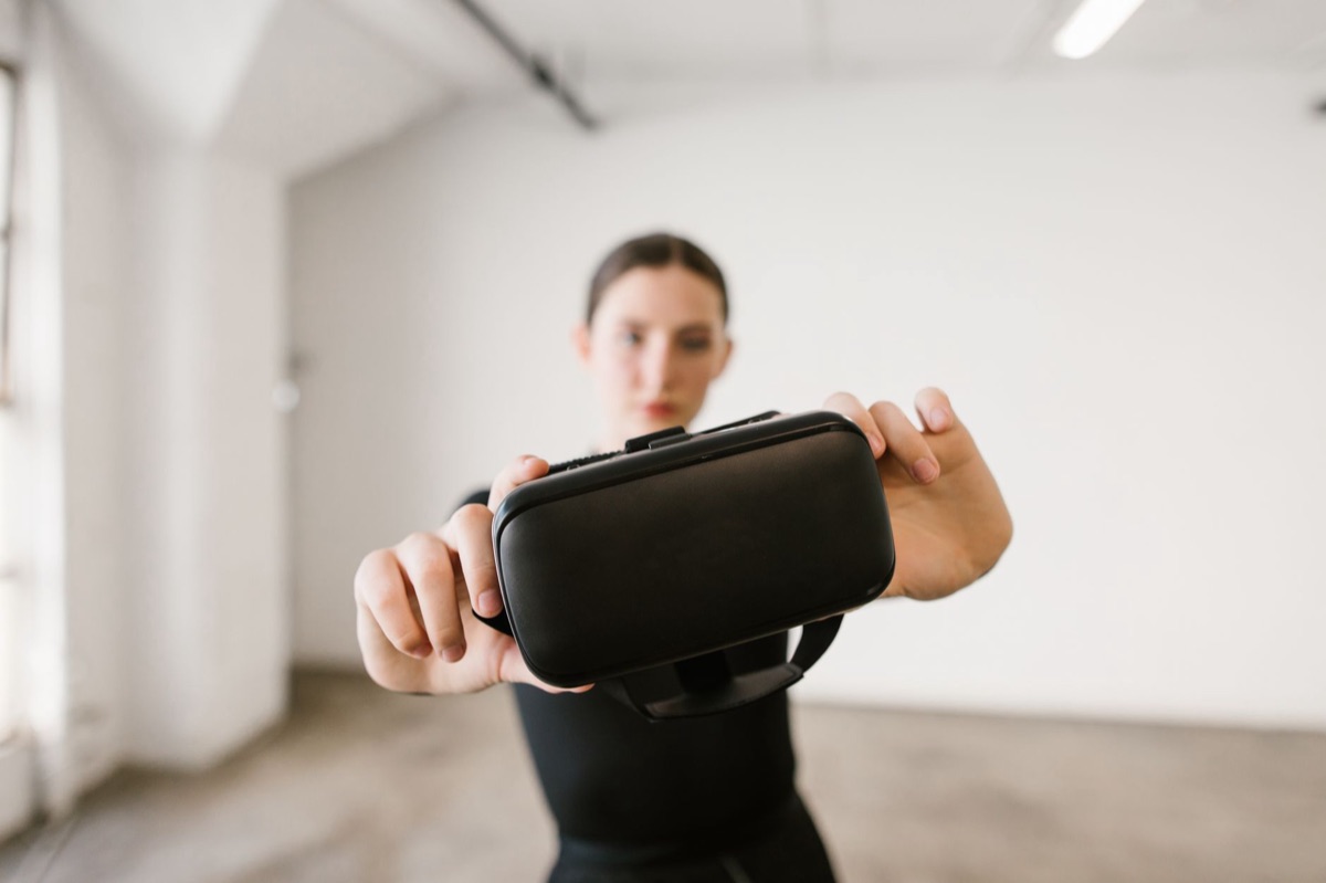 Dispositivo VR para treino fitness moderno